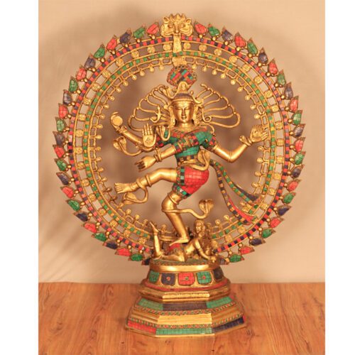 Multi Colour Nataraj Brass Statue