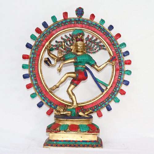 Multi Colour Nataraj Brass Statue