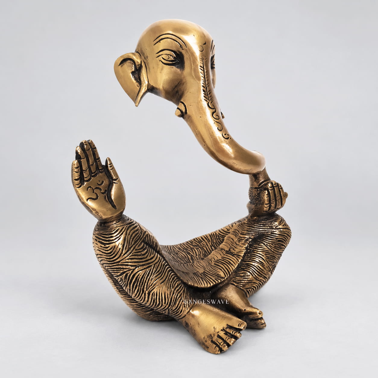 Small Ganesha Brass Table Decor - 8 inches - Image 3