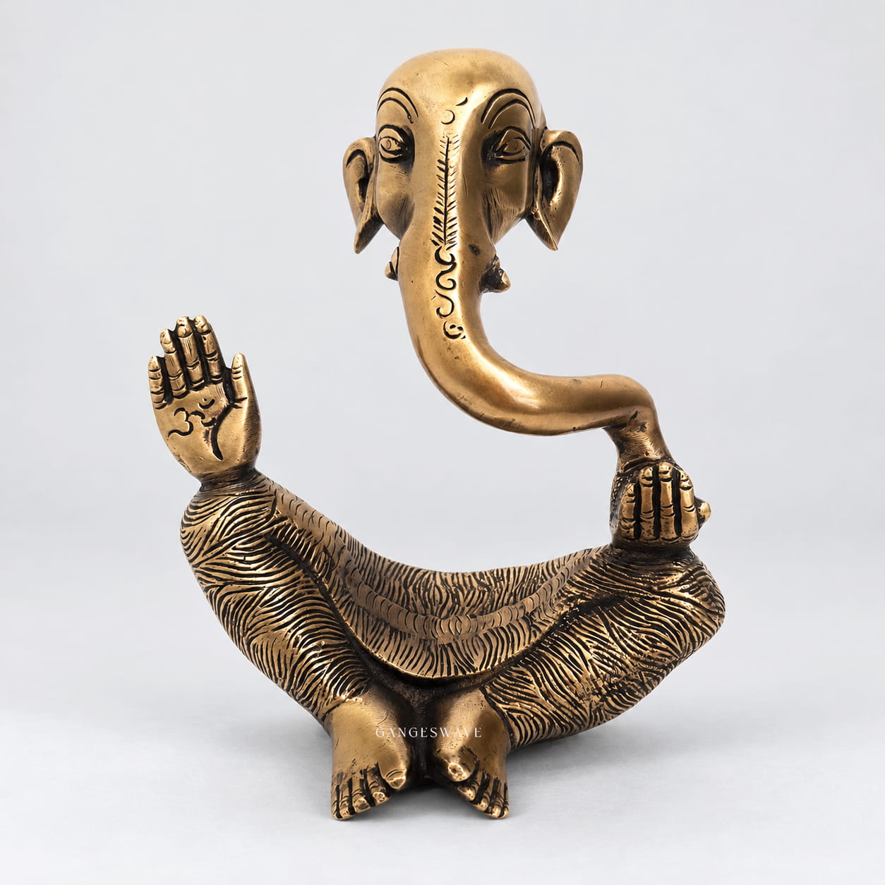 Small Ganesha Brass Table Decor - 8 inches