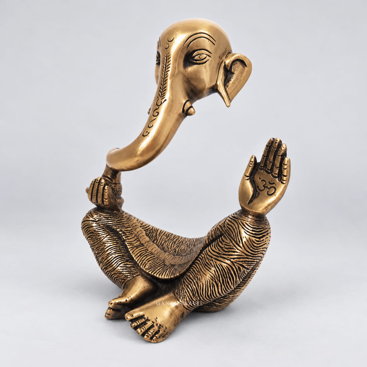 Small Ganesha Brass Table Decor - 8 inches - Image 2