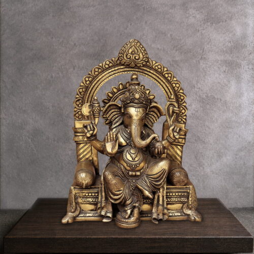 CHOLA INSPIRED GANESH BRASS STATUE - 16 inches
