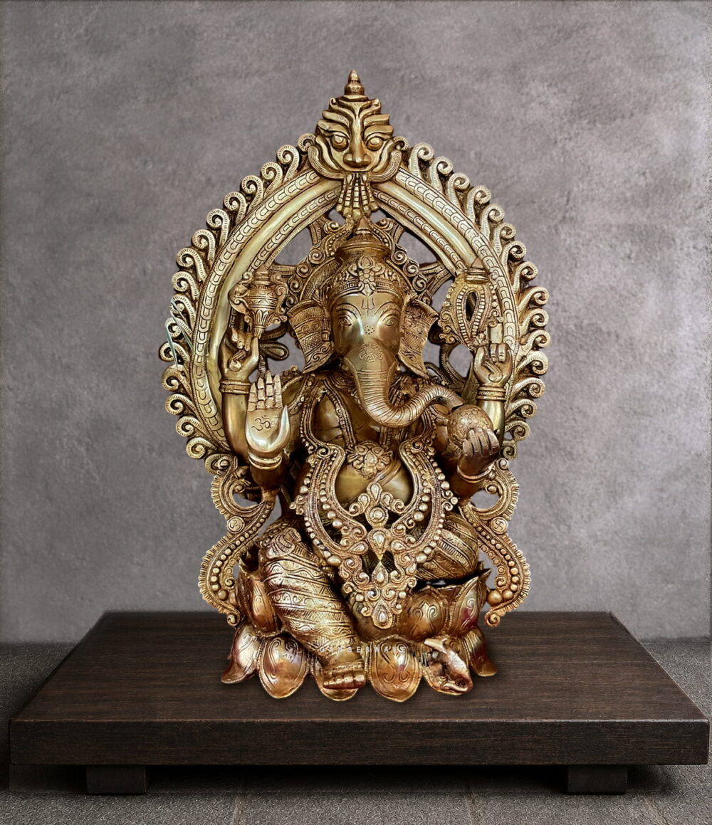 Ganesh Statue Sitting on Lotus -25"