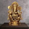 EXQUISITE GANGESWAVE GOLDEN BRASS GANESH STATUE - 24 inches