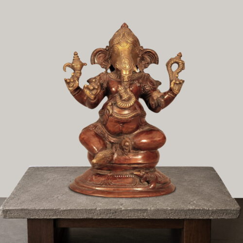 GANGESWAVE LALITASANA BRASS GANESH STATUE
