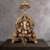 CHOLA INSPIRED GOLDEN GANESHA BRASS STATUE