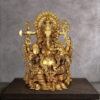 CHOLA INSPIRED GOLDEN GANESHA BRASS STATUE