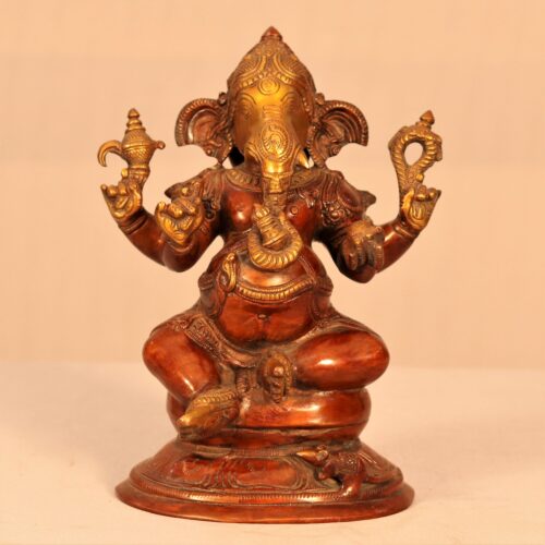 GANGESWAVE LALITASANA BRASS GANESH STATUE