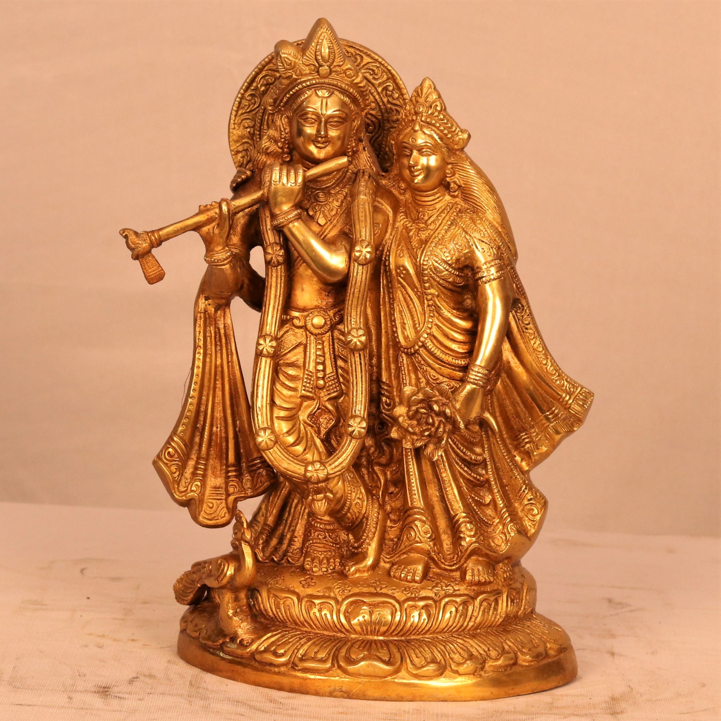 RADHA KRISHNA MAJESTIC BRASS STATUE