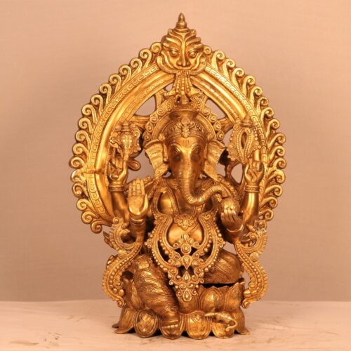 Ganesh Statue Sitting on Lotus