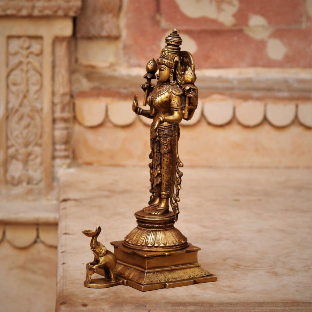 CHOLA ANTIQUE LAXMI BRASS STATUE - Image 2