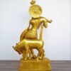 Brass Golden Krishna Statue