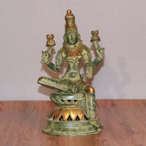 STONE FINISH DEVI LAXMI BRASS STATUE