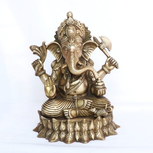 VINTAGE FINISH GOLDEN BRASS GANESHA