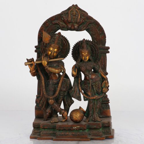 RADHA KRISHNA BRASS STATUE ON ARTISTIC FRAME