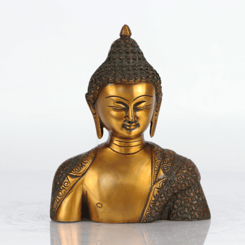 TRADITIONAL BRASS BUDDHA FACE DECOR