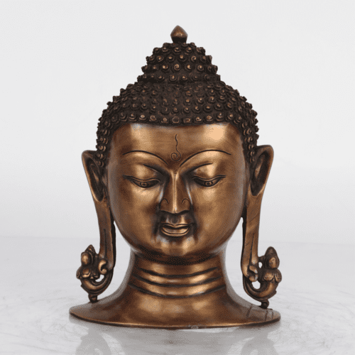 COPPER GOLD BRASS BUDDHA FACE DECOR