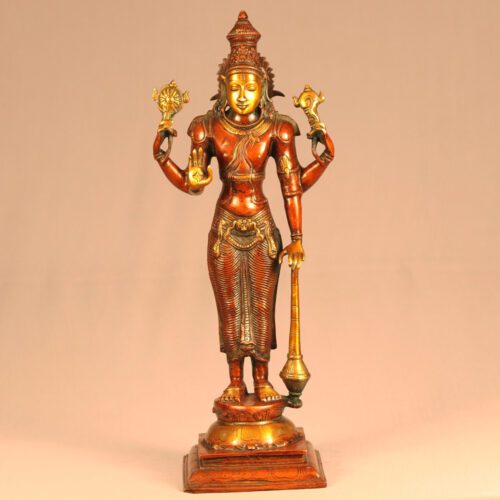 VISHNU BRASS STATUE IN VINTAGE FINSIH