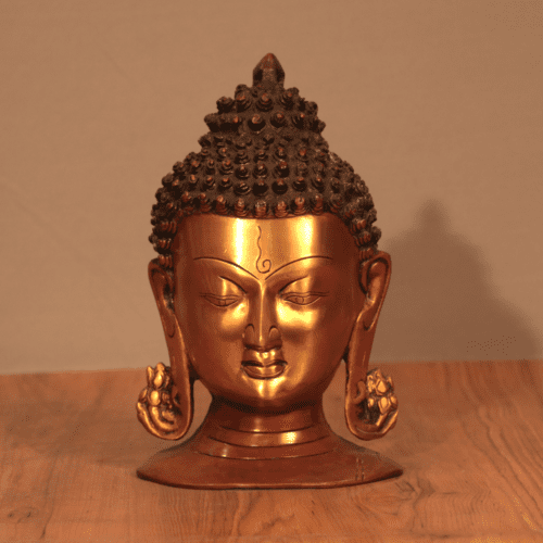 TRANQUIL BRASS BUDDHA FACE FIGURINE