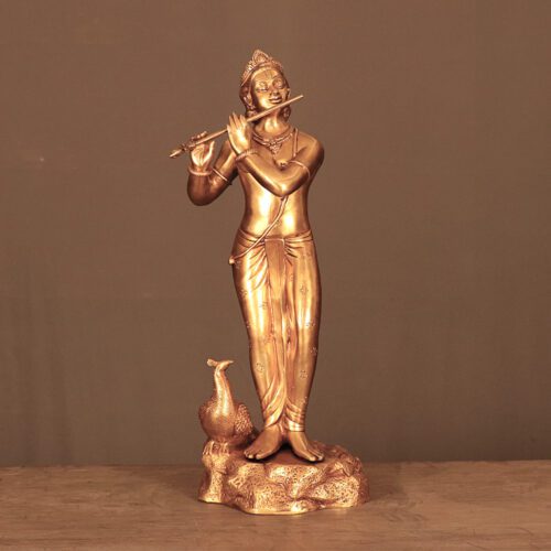 MURLIDHARA KRISHNA BROWN BRASS STATUE
