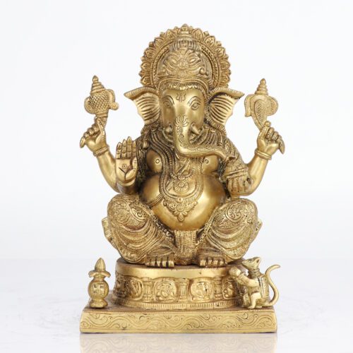 GANGESWAV ARTISTIC GOLDEN SITTING GANESH