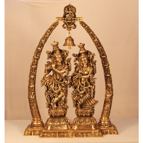 Radha Krishna Majestic Brass Statue