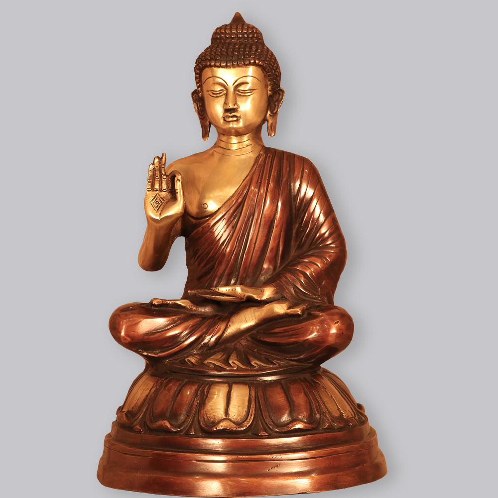 BLESSING BUDDHA BRASS ON LOTUS BASE Buy exclusive brass statues