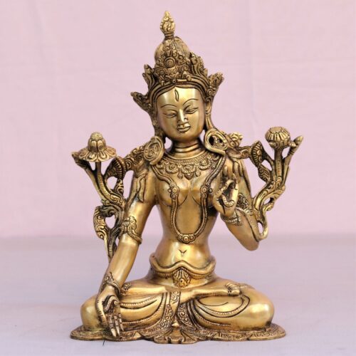 GOLDEN BRASS UNIQUE TARA STATUE