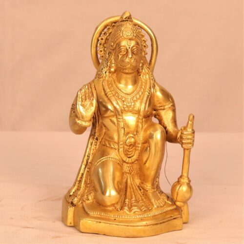 SITTING HANUMAN BRASS STATUE