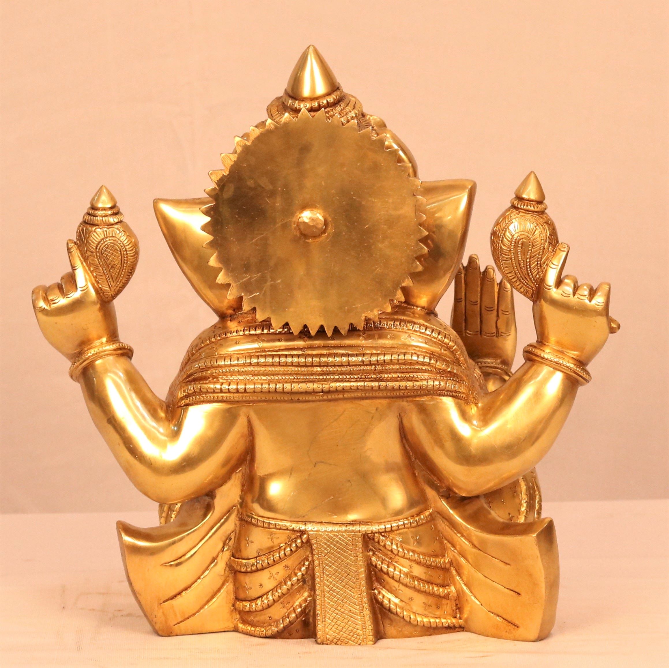 GOLDEN BRASS GANESH STATUE Buy exclusive brass statues, collectibles