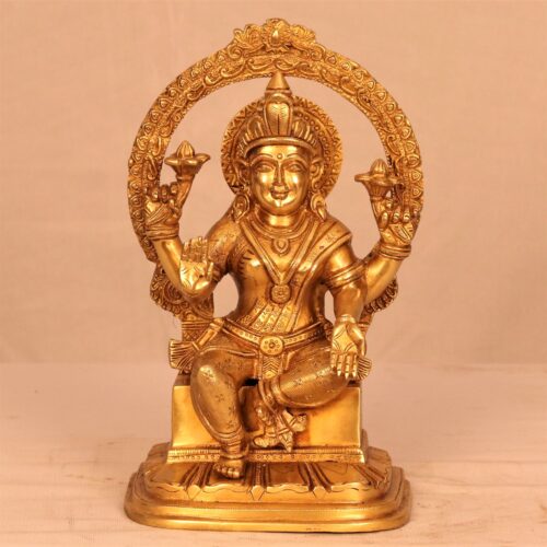 GOLDEN DEVI LAXMI BRASS STATUE