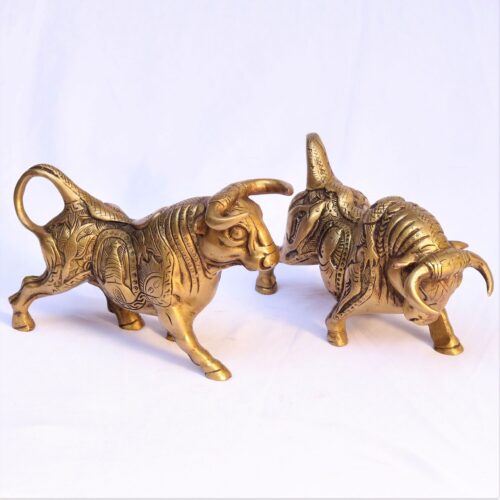 BRASS BULLS DECORATIVE FIGURINE