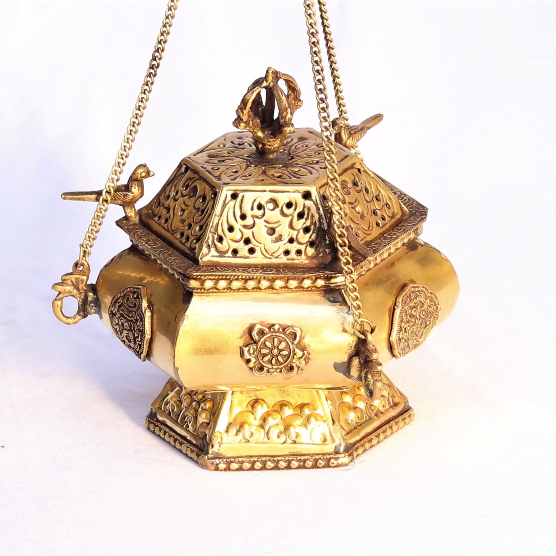 VINTAGE BRASS HANGING INCENSE BURNER Buy exclusive brass statues