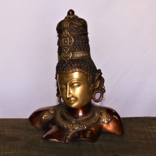 KHAJURAHO LADY BRASS FIGURINE SHOWPIECE