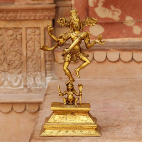 GOLDEN NATARAJ BRASS STATUE