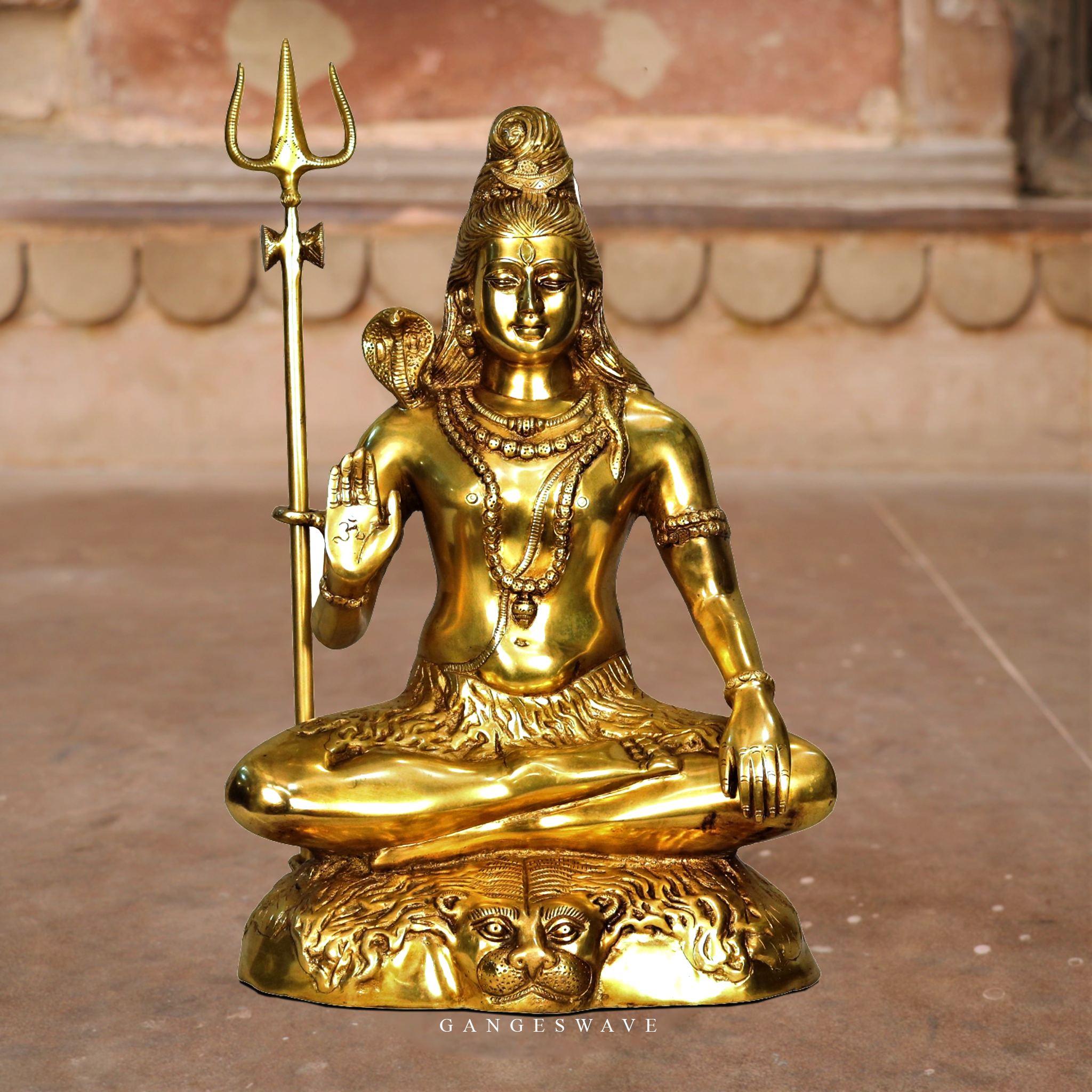 GOLDEN SITTING LORD SHIVA BRASS STATUE - Buy exclusive brass statues,  collectibles and decor