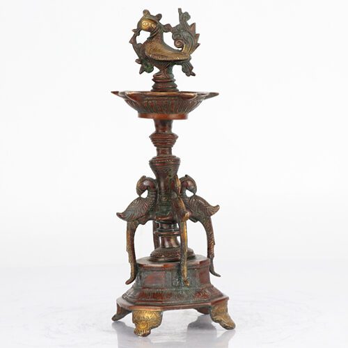 VILAKKUS PEACOCK BRASS DIYA