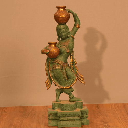 CLASSICAL LADY FIGURINE BRASS STATUE
