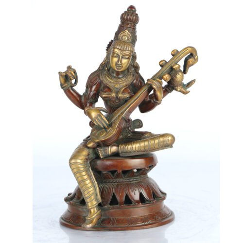 Artistic Chola Sculpted Ma Saraswati Statue
