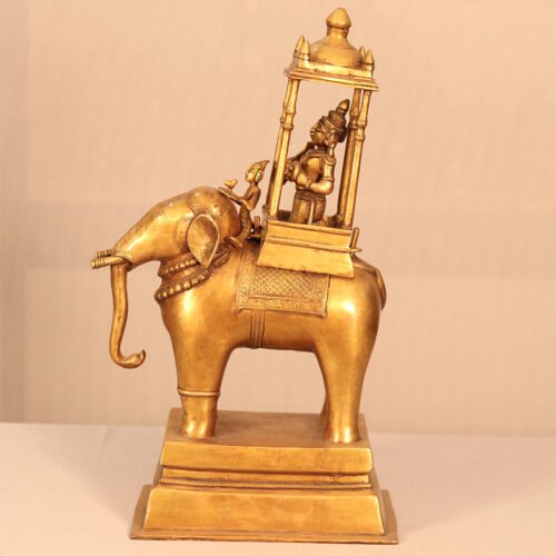 INDRA RIDIING ON AIRABATH BRASS DECOR