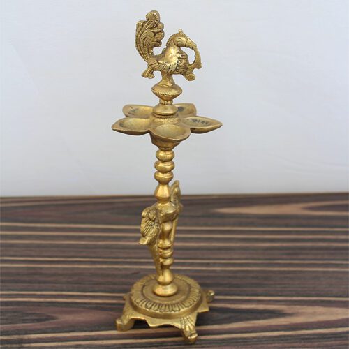 VILAKKUS GOLDEN PEACOCK BRASS DIYA