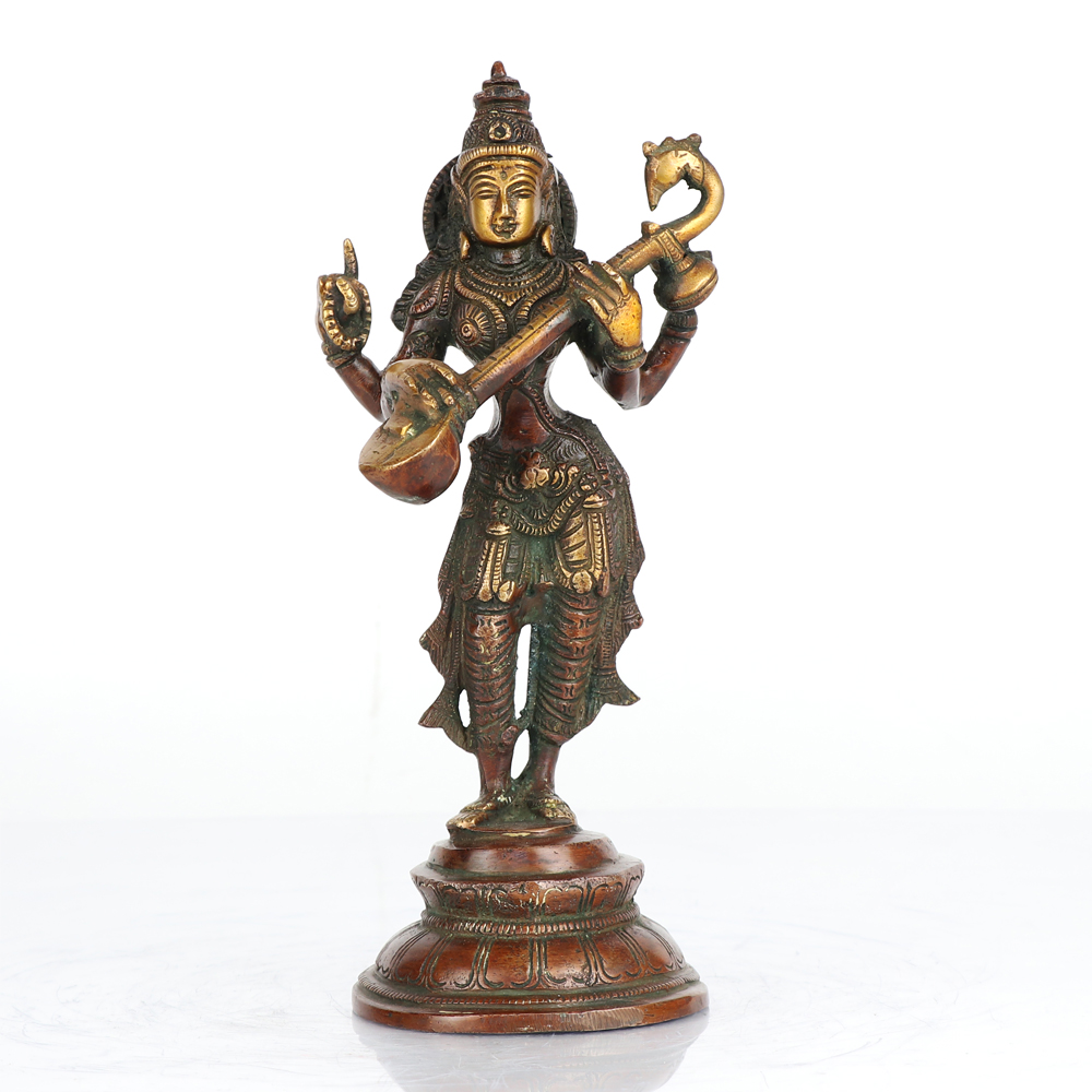 ANTIQUE MAA SARASWATI BRASS STATUE Buy exclusive brass statues