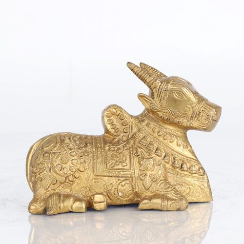 GOLDEN BRASS NANDI STATUE