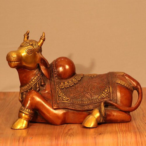 GOLDEN HEADED NANDI VINTAGE BRASS STATUE