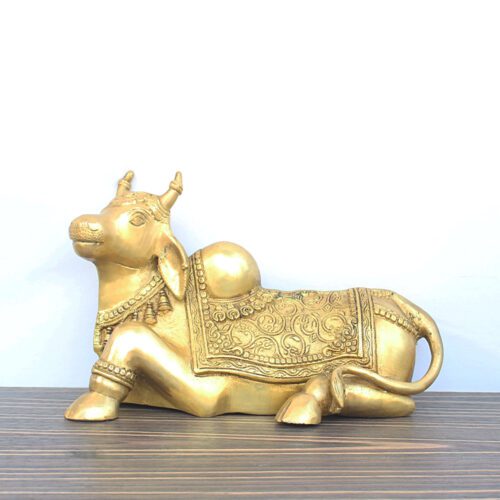 GOLDEN NANDI BRASS STATUE