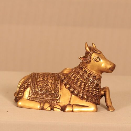 GOLDEN BRASS NANDI STATUE