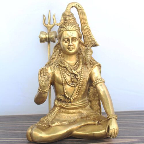 GOLDEN SHIVA BRASS STATUE