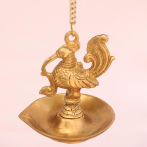 HANGING PEACOCK BRASS DIYA