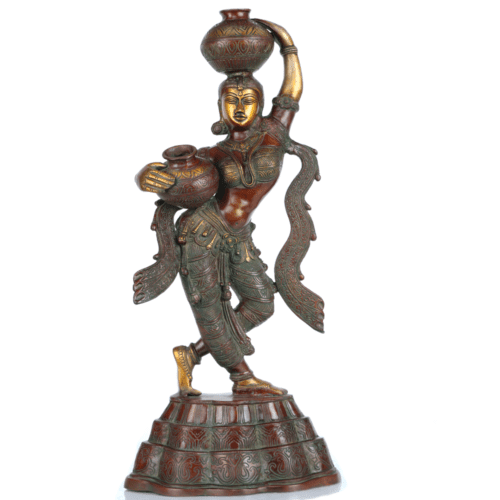 LADY BRASS FIGURINE SHOWPIECE