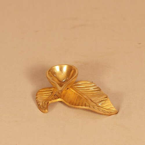GOLDEN LEAF BRASS DIYA
